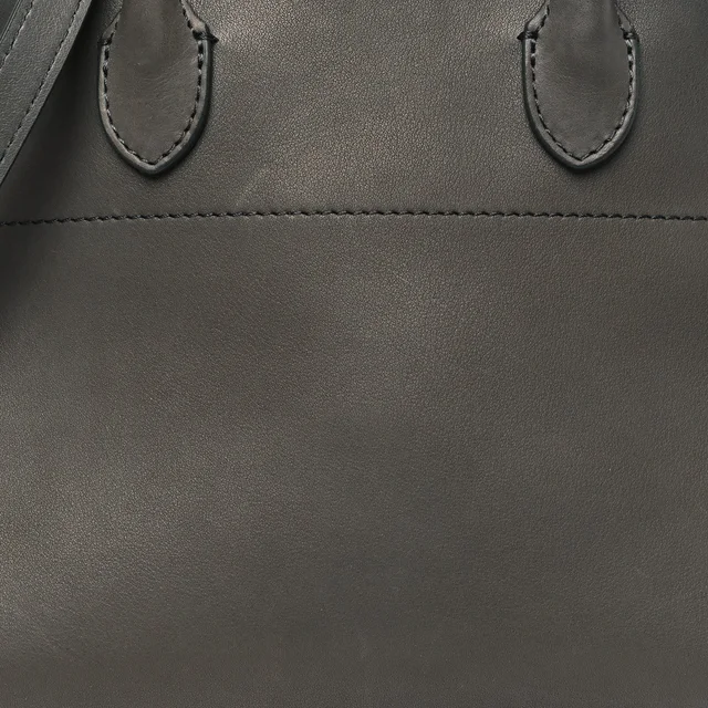 The Row Polished Saddle Calfskin Soft Margaux 10 Bag Koala Grey in Grey Calfskin from FASHIONPHILE, photo 7 of 9
