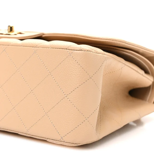 Chanel Caviar Quilted Jumbo Double Flap Beige in Beige Caviar leather from FASHIONPHILE, photo 9 of 9