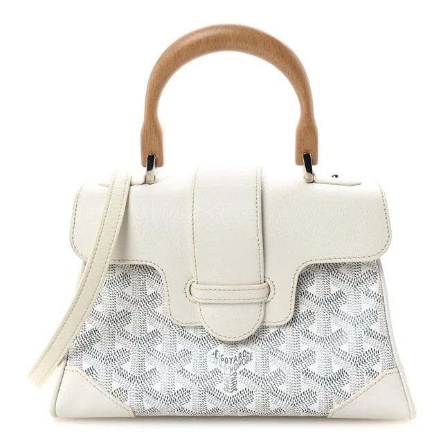Goyard Saigon Mini Bag Is Crafted Color White Wooden Handle in white from Poshmark