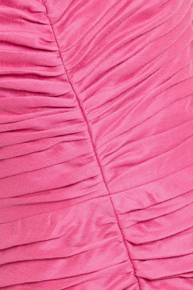 Rasario Ruched Woven Halterneck Mini Dress in Pink, photo 5 of 5 from THE OUTNET