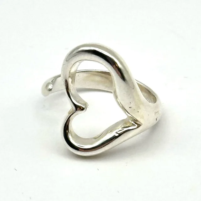 Tiffany & Co. Silver Elsa Peretti Open Heart Ring Size 6.25 in silver|gray from Poshmark