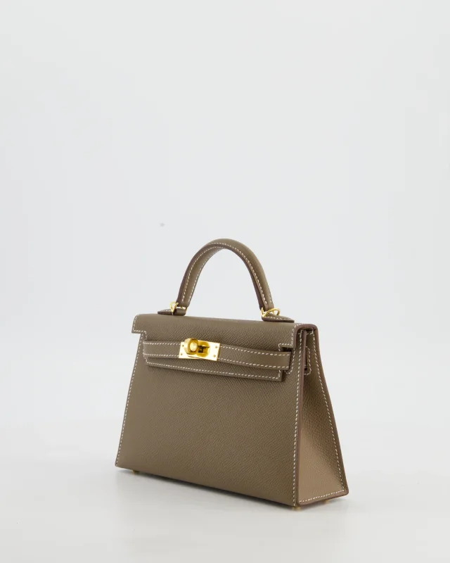 HOT* Hermès Mini Kelly II 20 Bag in Taupe Epsom leather from Sellier, photo 10 of 24
