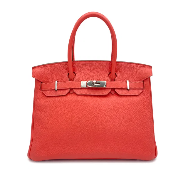 Hermès Birkin 30 Rose Jaipur Taurillon Clemence Hand Bag 2014 Square R Palladium Hardware in Pink Clemence leather from Luxury Promise