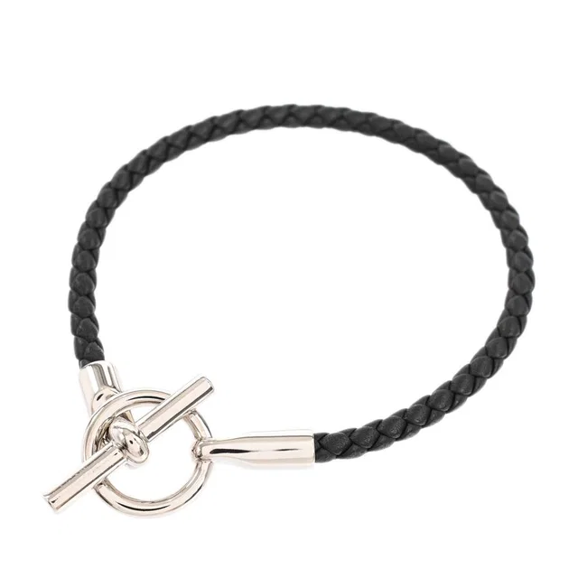 Hermès Bracelet Glenan Silver in Silver Swift leather from The Reluxe