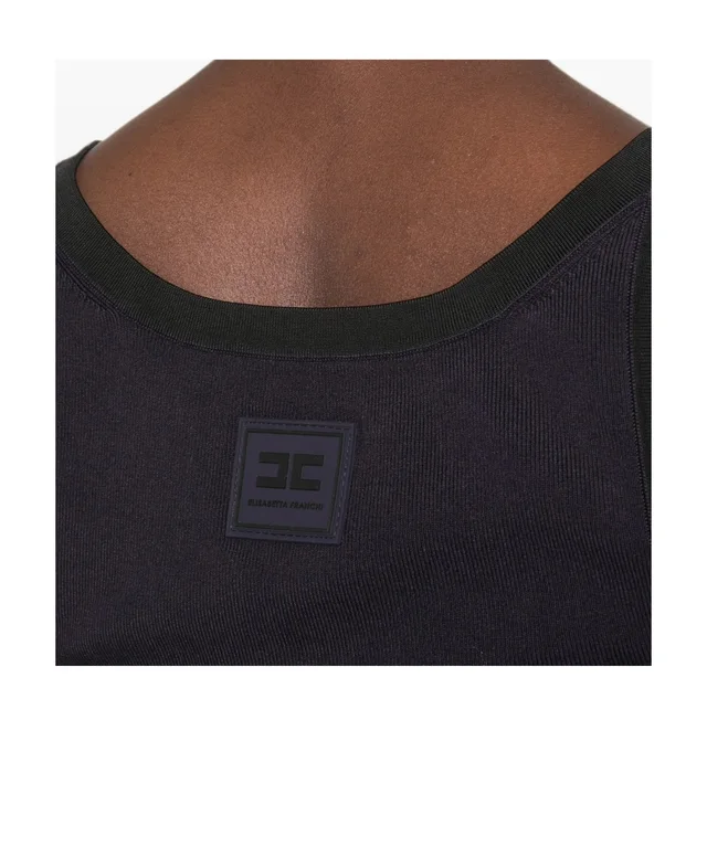 Elisabetta Franchi logo-print ribbed-knit tank top, photo 4 of 5 from SENSER