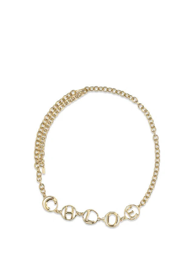 Chloé Script Jewel Belt — Gold Brass in Gold from HEWI