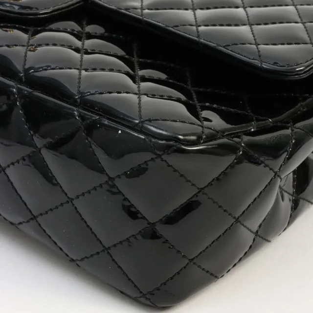 Chanel Circa 2009 Patent Multicharm CC Turnlock Chain Bag Black in Black Patent leather from VINTAGE QOO TOKYO, photo 10 of 13