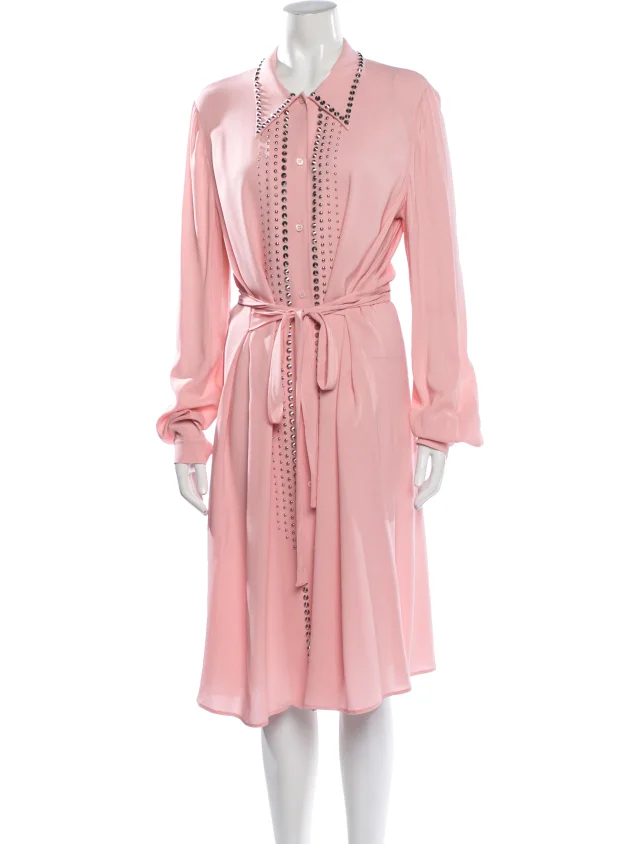 Miu Miu 2021 Midi Length Dress in pink Silk from The RealReal