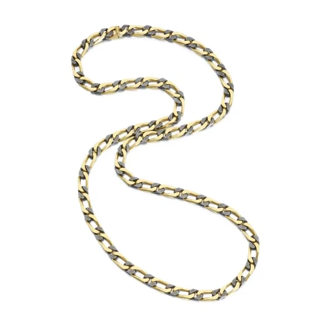 Bvlgari Gold and Steel Longchain Necklace in Gold Leather from Luxury Promise