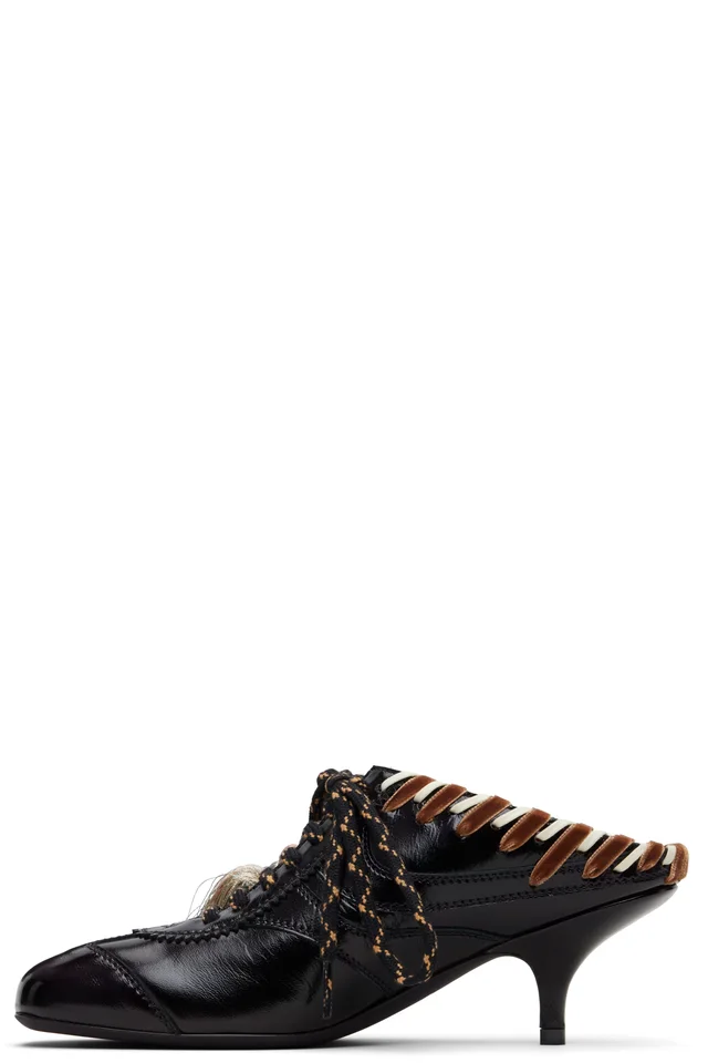 Dries Van Noten Brown Heeled Sneaker Mules, photo 3 of 6 from SSENSE