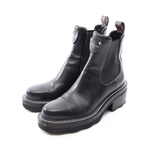 Louis Vuitton Boots Beaubourg Line Monogram Leather Canvas Side Gore in Canvas from The Reluxe