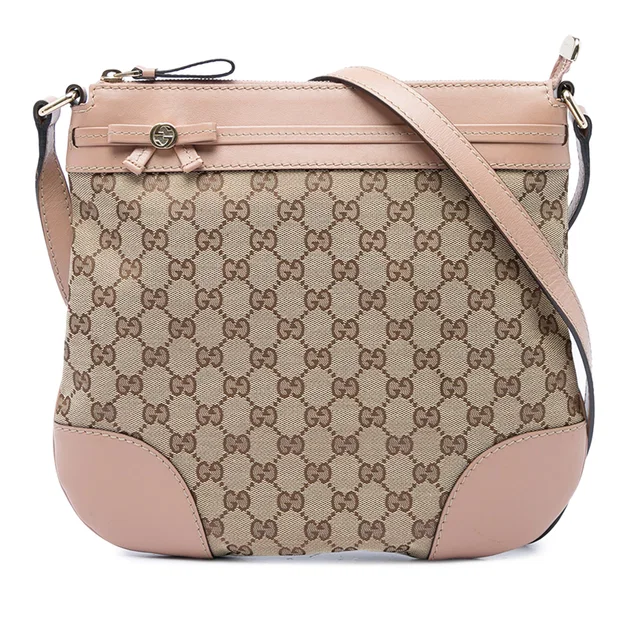 Beige Gucci GG Canvas Mayfair Crossbody in Beige Canvas from Designer Revival