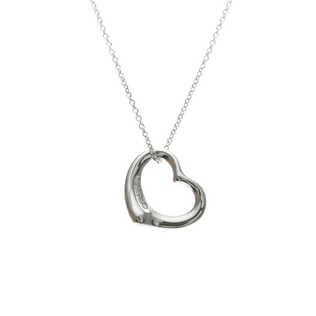 Tiffany & Co. Open Heart Necklace in Silver Platinum from Elady