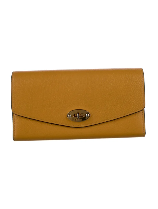 Mulberry Leather Continental Wallet in yellow Leather from The RealReal