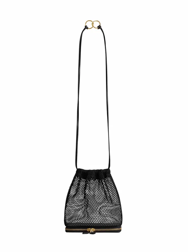 Alaïa Le Pochon Shoulder Bag — Black Polyamide in Black Goatskin from HEWI