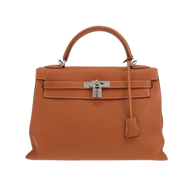Hermès Kelly 32 cm handbag in Gold Togo leather from Collector Square, photo 2 of 6