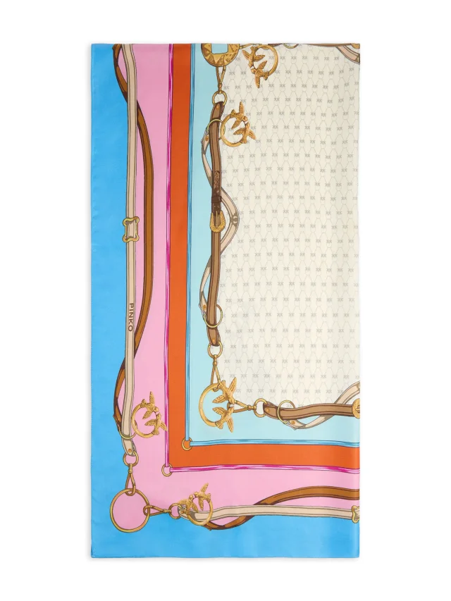 PINKO scarf with multicoloured print, photo 2 of 2 from FARFETCH