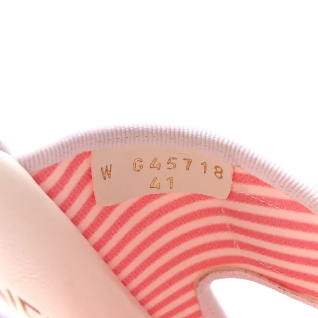 Chanel Printed Cotton Velcro Dad Flat Mules 41 White Pink in White from FASHIONPHILE, photo 9 of 10
