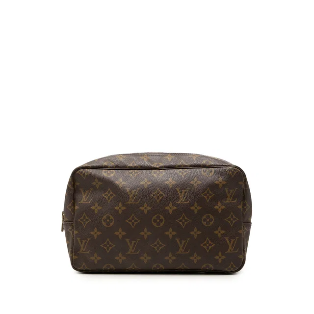 Brown Louis Vuitton Monogram Trousse Toilette 28 Clutch Bag in Brown Coated canvas from Designer Revival