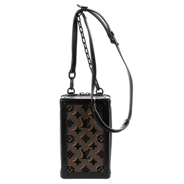 Louis Vuitton Ltd Ed Mesh Mini Soft Trunk Vertical Brown Black Monogram Canvas in Black Coated canvas from The Reluxe