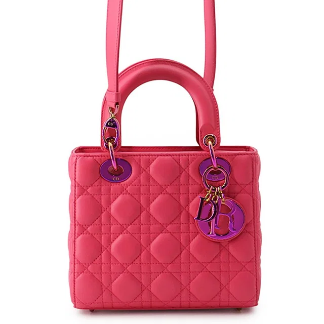 Dior Handbag Lady Cannage Small Lambskin 2-Way in Lambskin from The Reluxe