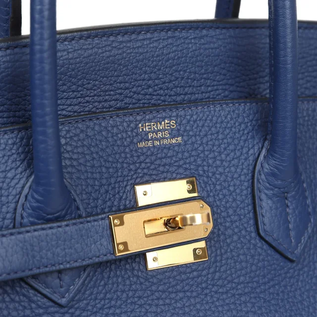 Hermès Birkin 35 Bleu Saphir Clemence Gold Hardware in Blue Clemence from Madison Avenue Couture, photo 7 of 9