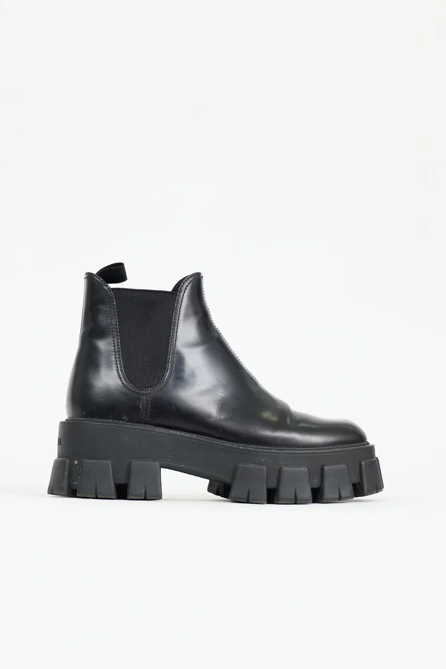 Prada Leather Chelsea Boot in Leather from VSP Consignment