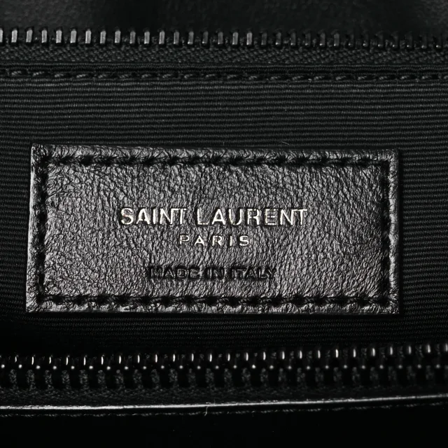 Saint Laurent Y Quilted Monogram Monochrome Large Loulou Chain Satchel Black in Black Calfskin from FASHIONPHILE, photo 9 of 15