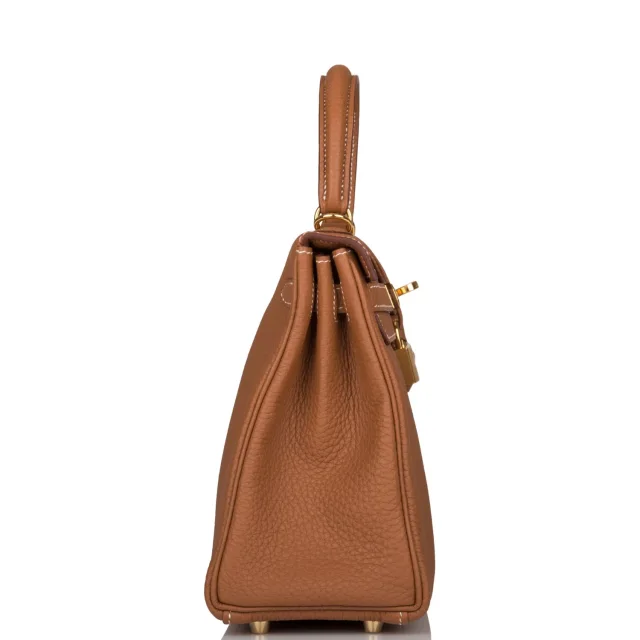Hermès Kelly Retourne 25 Gold Togo Gold Hardware in Gold Togo leather from Madison Avenue Couture, photo 3 of 9