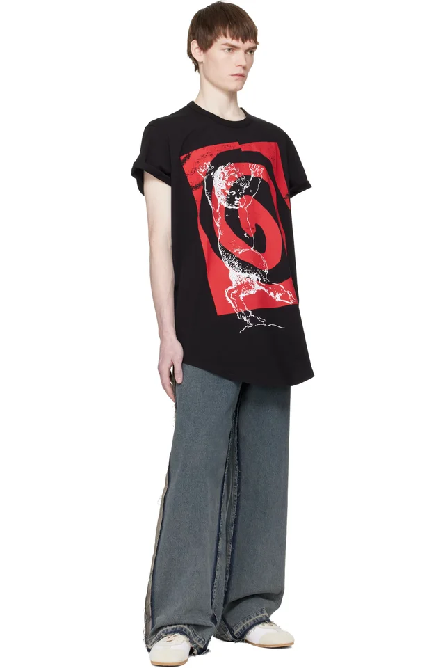 Vivienne Westwood Black Swirl Longline T-shirt, photo 4 of 4 from SSENSE