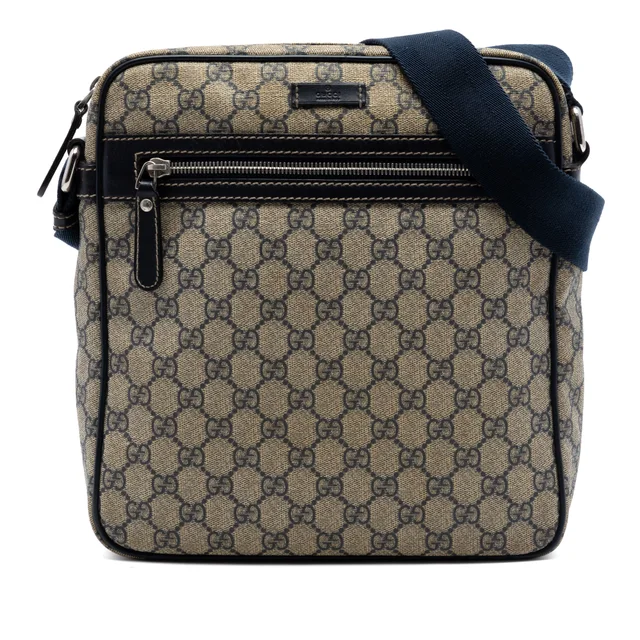 Beige Gucci GG Supreme Crossbody in Beige Coated canvas from Designer Revival