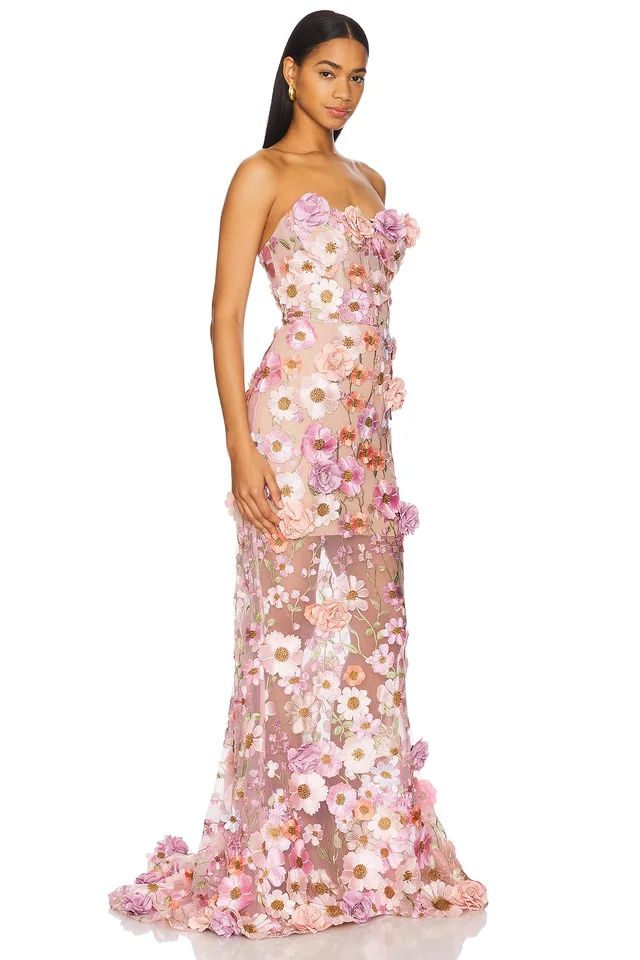 Bronx Banco Jasmine Gown in Pastel Pink Multi, photo 2 of 4 from REVOLVE (Canada)