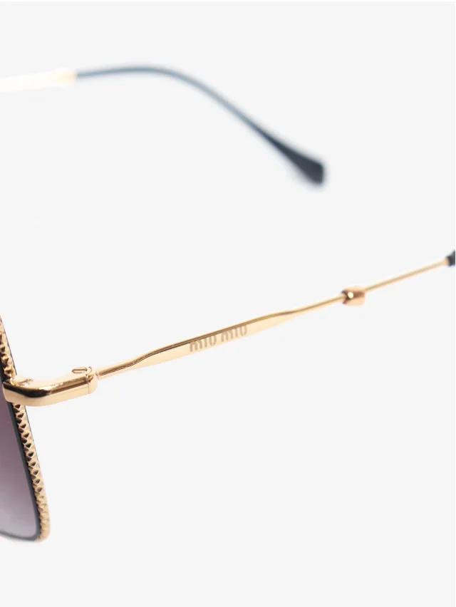 Miu Miu Black and gold square frame sunglasses in Black from Sign of the Times, photo 7 of 8