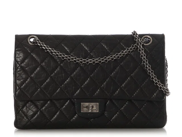 Chanel Black Quilted Aged Calfskin 2.55 Reissue 226 in Black Calfskin from Ann's Fabulous Finds