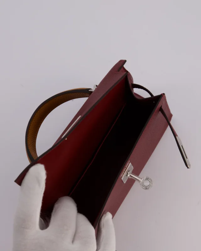 Hermès Mini Kelly II Tricolour 20 Bag in Burgundy Epsom leather from Sellier, photo 18 of 23