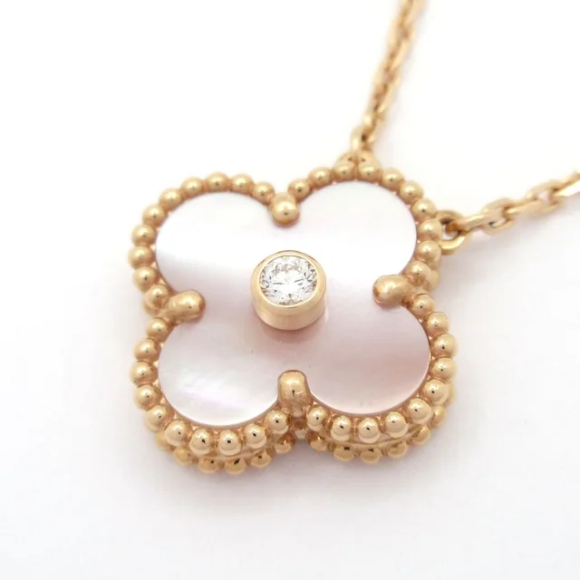 Van Cleef & Arpels Necklace Vintage Alhambra Pink Diamond in Pink from The Reluxe