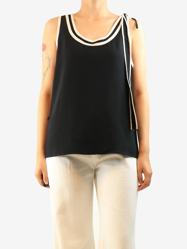 REDValentino Black contrast tank - size M in Black from Sign of the Times
