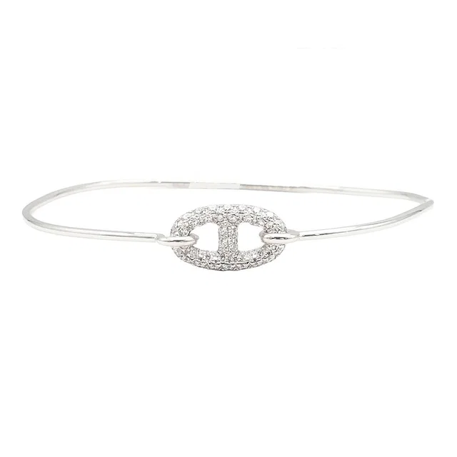 Hermès Ronde Chaine D'ancre Bangle White Gold 18k Diamond Bracelet in White from The Reluxe