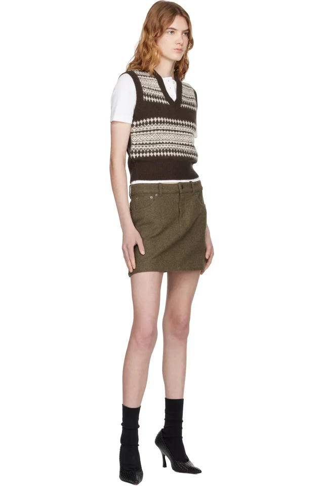 A.P.C. Green Mini Skirt, photo 4 of 4 from SSENSE
