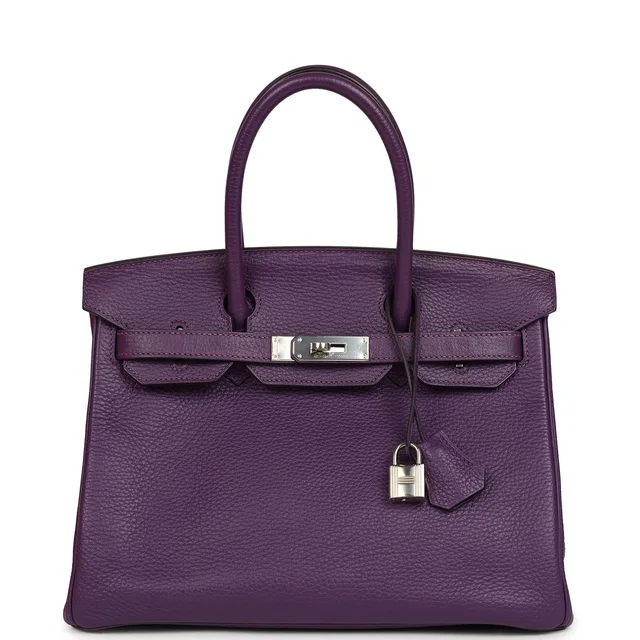Hermès Birkin 30 UItraviolet Clemence Palladium Hardware in Clemence leather from Madison Avenue Couture
