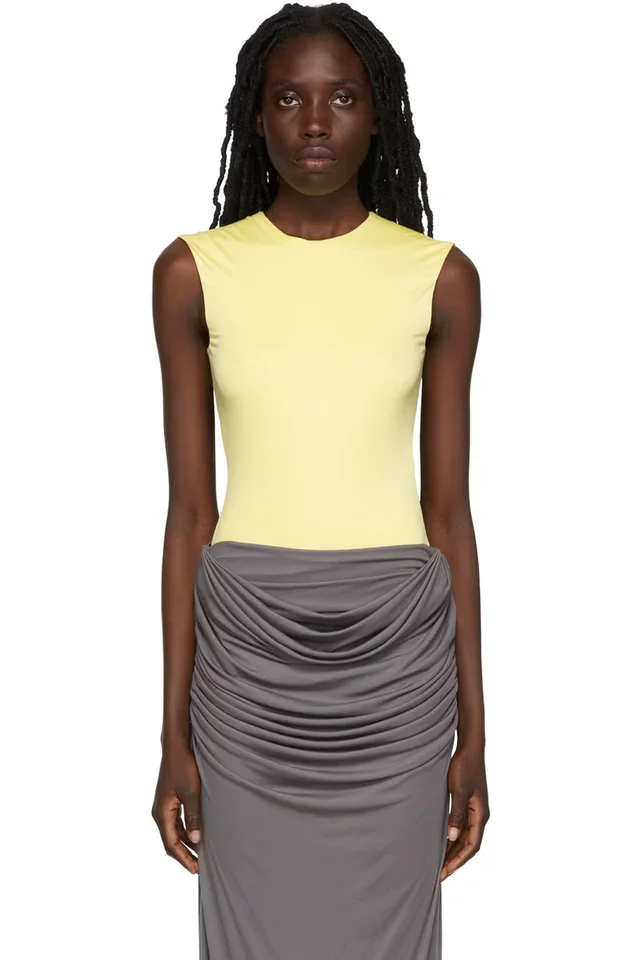 Yellow Cut-Out Bodysuit, image 1 of 1 from SSENSE