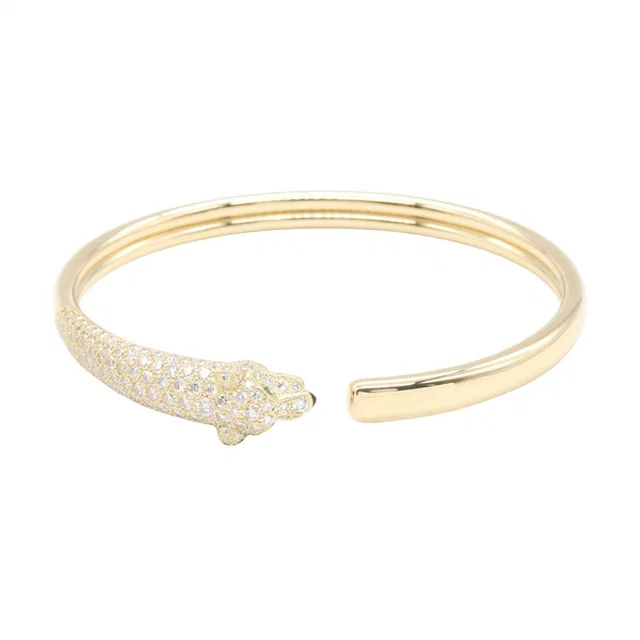Cartier Bracelet Panthelle Emerald Diamond Onyx Bangle 14.5 18K in Green from The Reluxe