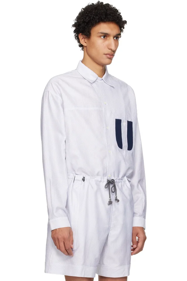 Kiko Kostadinov White Veca Panelled Shirt, photo 2 of 2 from SSENSE