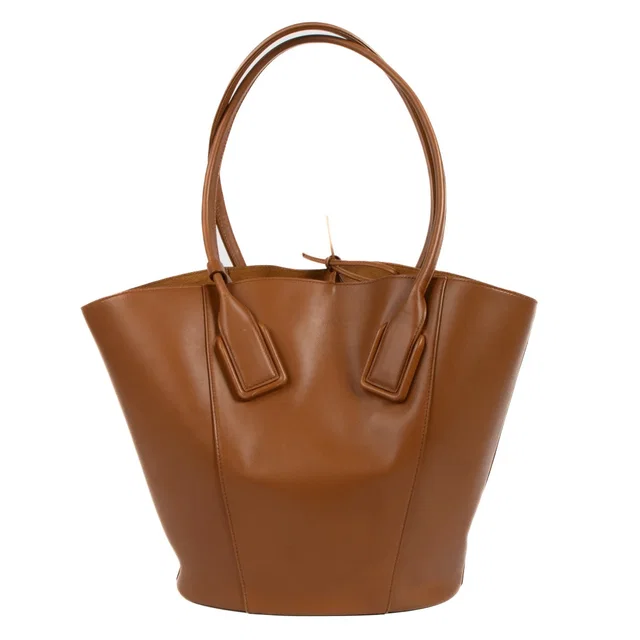 Bottega Veneta Wood Calfskin Basket Tote Bag in Calfskin from Labellov