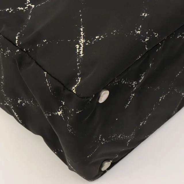 Chanel Circa 1998 Travel Line Tote Bag, Black in Black Nylon from VINTAGE QOO TOKYO, photo 7 of 12