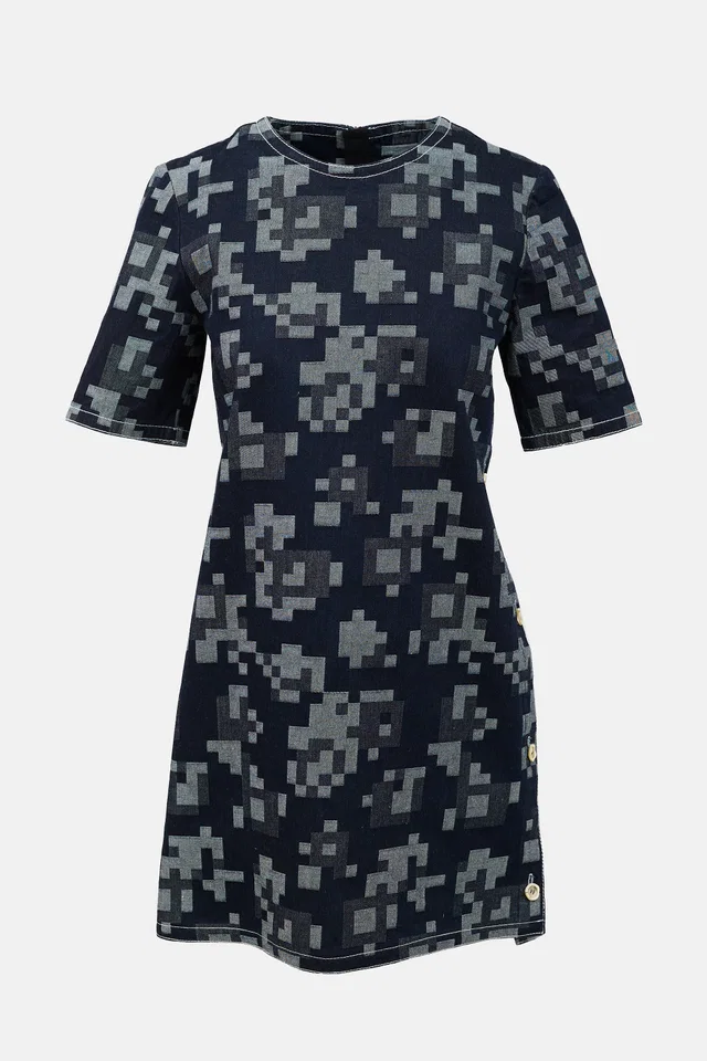 Marni Denim Digital Jacquard Dress in Denim from VSP Consignment