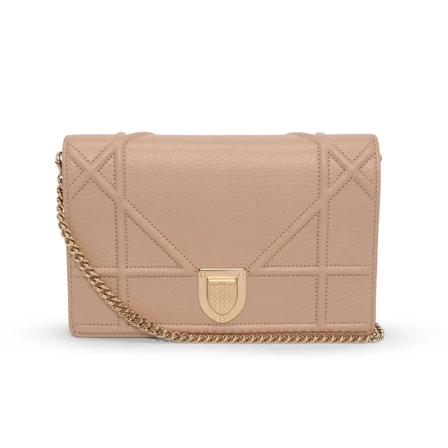 Dior Diorama Wallet On Chain in Nude Calfskin from Blue Spinach