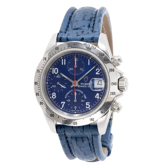 Tudor Prince Oysterdate Chronograph Automatic Blue Dial Mens Watch 79280P in Blue from Jomashop.com