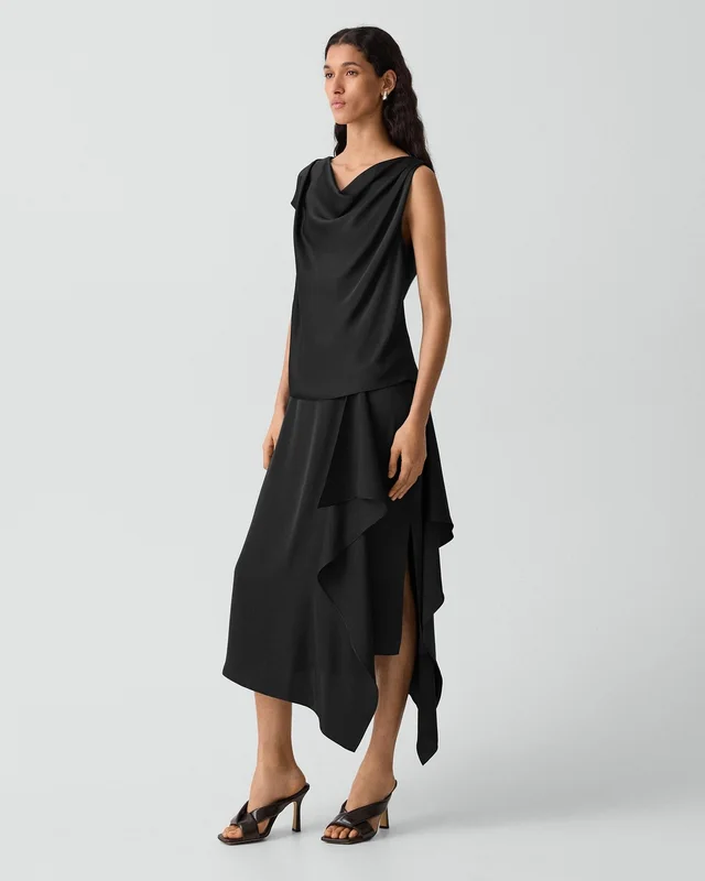 Theory Draped Sarong Skirt in Crushed Satin from Theory, photo 1 of 1