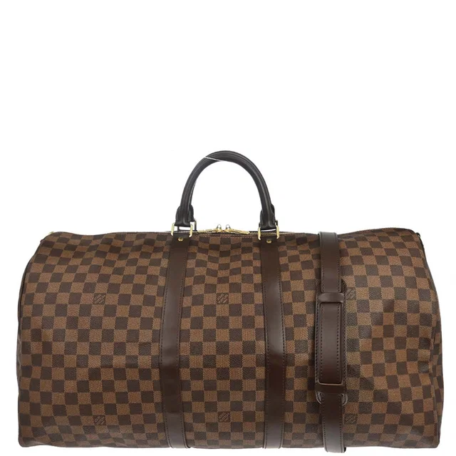 Louis Vuitton 2015 Damier Keepall Bandouliere 55 Duffle Bag N41414 in Canvas from AMORE Vintage Tokyo